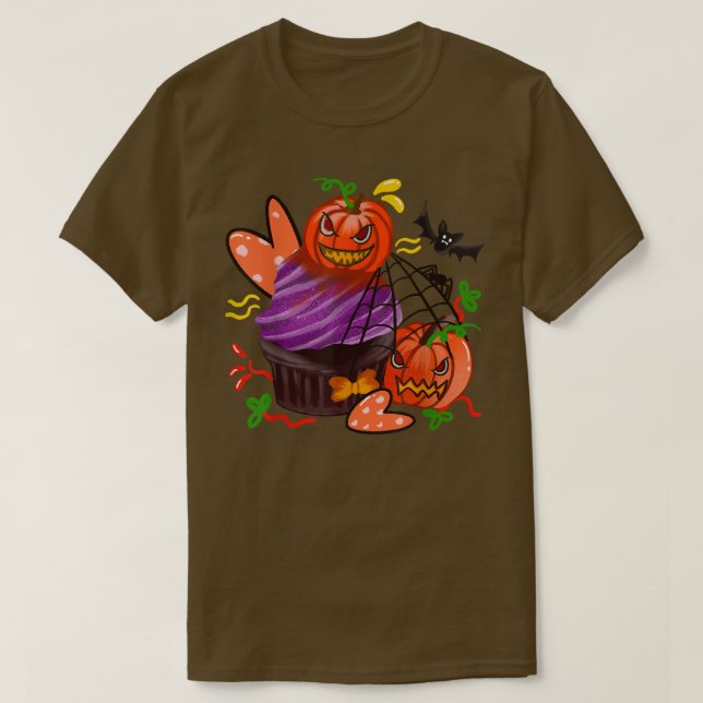 Camiseta Triste Trick O Trick De Calabaza, Sombrío Jack OLa (Diseño del anverso)