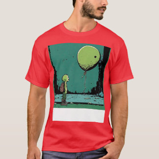 Camiseta Triste Zombie con un globo