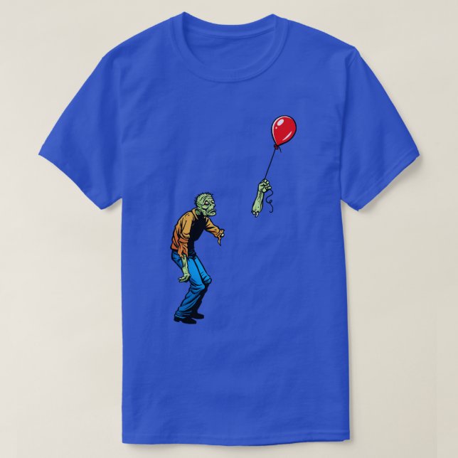Camiseta Triste zombie y globo Béisbol TShirt (Diseño del anverso)