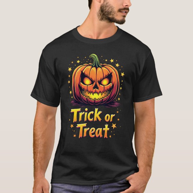 Camiseta Tristemente Jack O' Lantern Trick o Tret T-Shirt (Anverso)