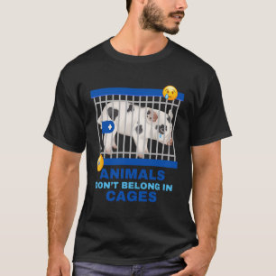 Camiseta Tristes Animales De Cerdo No Pertenecen En Jaulas 