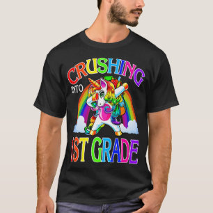 Camiseta Trituración en primer grado de Unicornio de vuelta