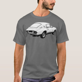 Camiseta Triumph GT6 Mk3 1970s clásico de los cuartos trase