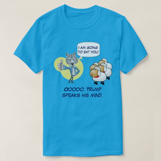 Camiseta Triunfo el lobo y las ovejas como la gente (Diseño del anverso)