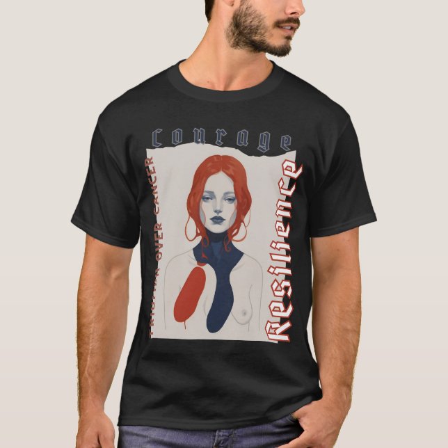 Camiseta Triunfo sobre el cáncer - Mujeres de retrato abstr (Anverso)