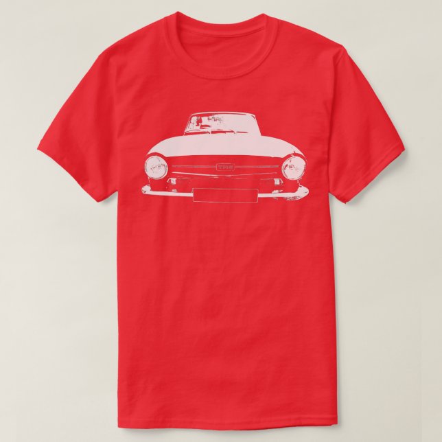 Camiseta Triunfo TR6 clásico coche deportivo británico blan (Diseño del anverso)
