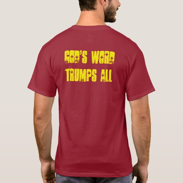 Camiseta Triunfos TODOS de la palabra los Rótulos "de dios (Reverso)
