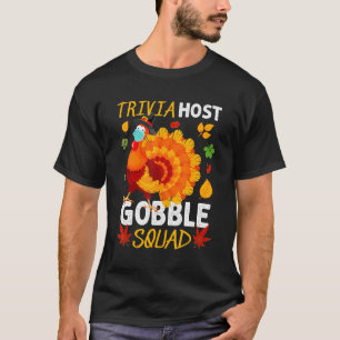 Camiseta Trivia Anfitrión Gobble Squad Turquía Mask Acción 