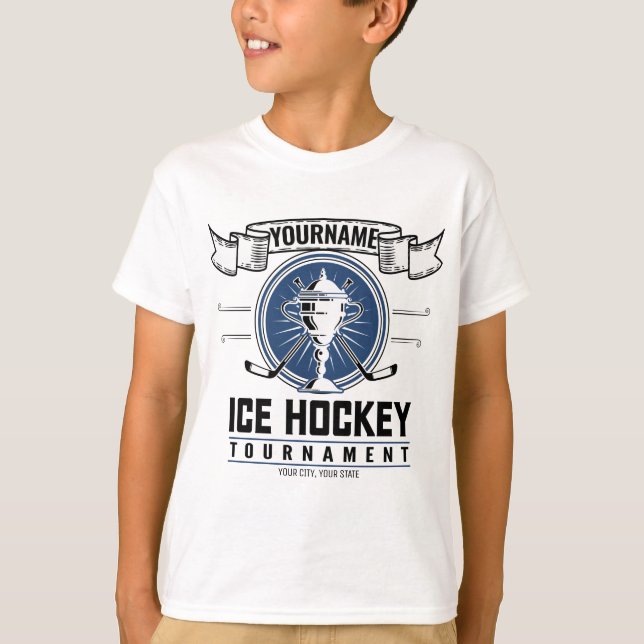 Camiseta Trofeo de hockey sobre hielo personalizado jugador (Anverso)