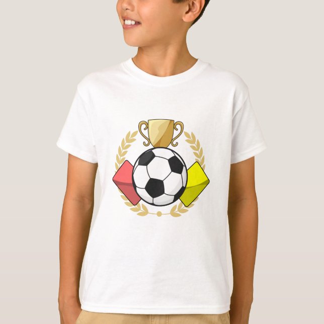 Camiseta Trofeo de la carta roja y amarilla del fútbol (Anverso)