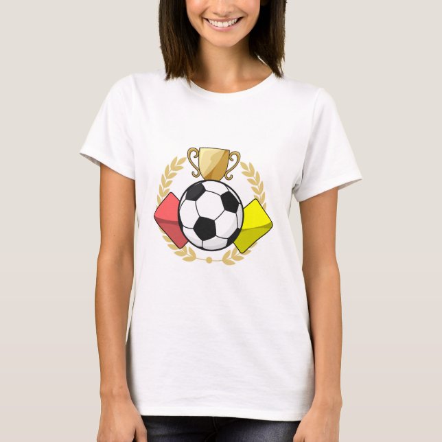 Camiseta Trofeo de la carta roja y amarilla del fútbol (Anverso)