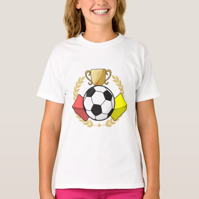 Camiseta Trofeo de la carta roja y amarilla del fútbol (Anverso)