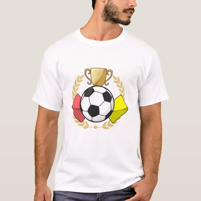 Camiseta Trofeo de la carta roja y amarilla del fútbol (Anverso)