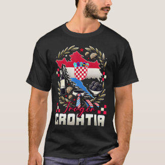 Camiseta Trogir Croatia Souvenir Croatian Flag Map