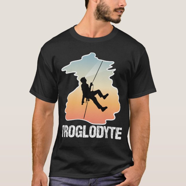 Camiseta Troglodyte - Espeleología de Caver divertida (Anverso)