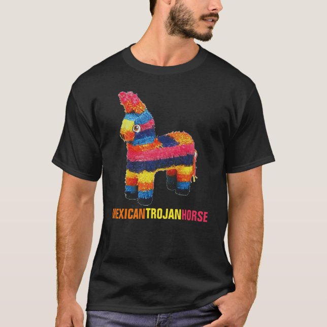 Camiseta Trojan Horse mexicano Piñata de la pared divertida (Anverso)