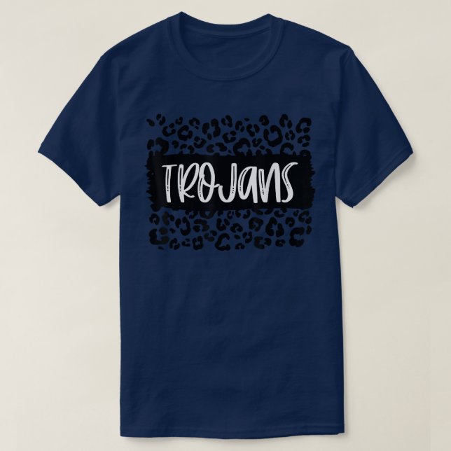 Camiseta Trojans Team Mascot School Spirit Game Night Leopa (Diseño del anverso)