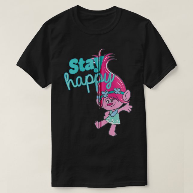 Camiseta Trolls Poppy Stay Happy Zip (Diseño del anverso)