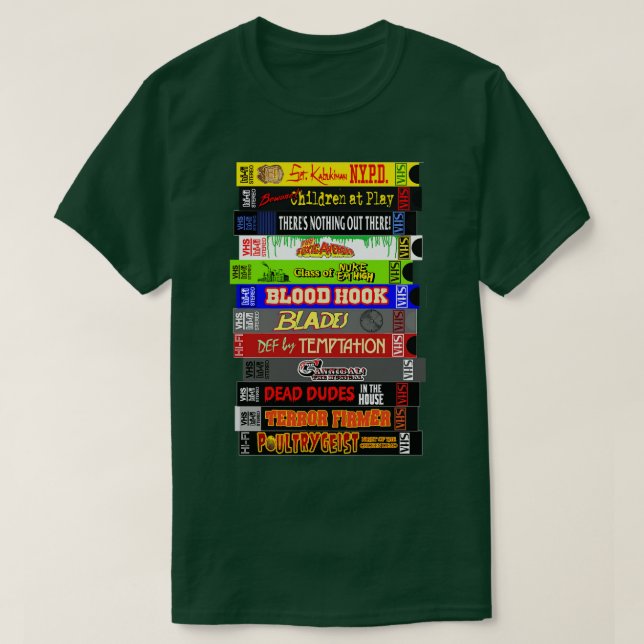 CAMISETA TROMA VHS STACK (Diseño del anverso)