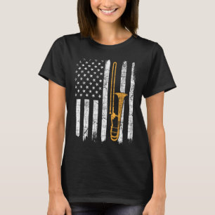 Camiseta Trombón de bandera americana de EE. UU. - Música d