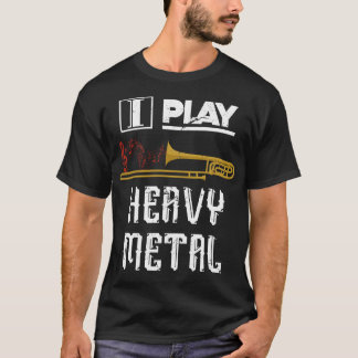 Camiseta Trombón de música Metalizado fuerte