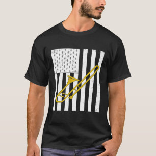 Camiseta Trombone American Flag Trombone Trumpet Player 1