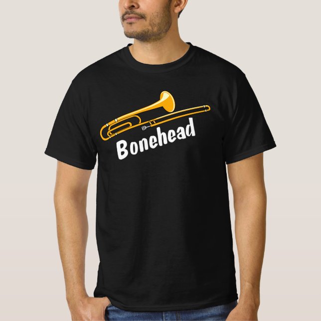 Camiseta Trombone Bonehead White Textos (Anverso)