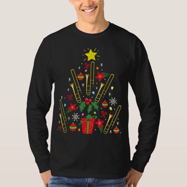 Camiseta Trombone Christmas Ornament Tree Funny Gift Men (Anverso)