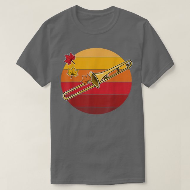 Camiseta Trombone Fall Trombonista Otoño Acción de Gracias  (Diseño del anverso)