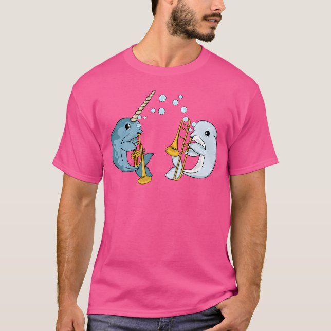 Camiseta Trombone Kids Beluga Whale Trumpe de Narwhal (Anverso)