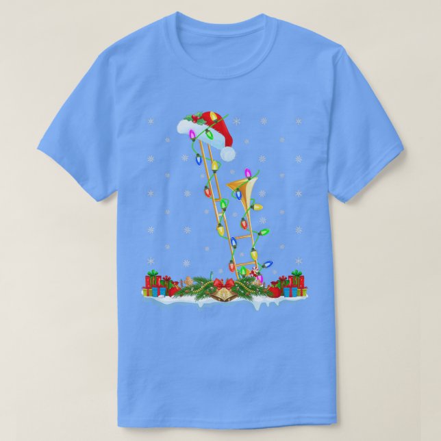 Camiseta Trombone Music Lover Matching Santa Hat Trombone C (Diseño del anverso)