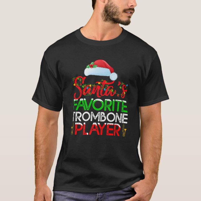 Camiseta Trombone Music Lover Xmas Lighone Player (Anverso)
