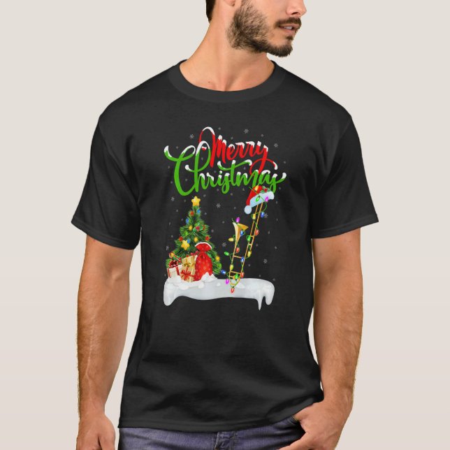 Camiseta Trombone Music  Xmas Decorations Trombone Christma (Anverso)