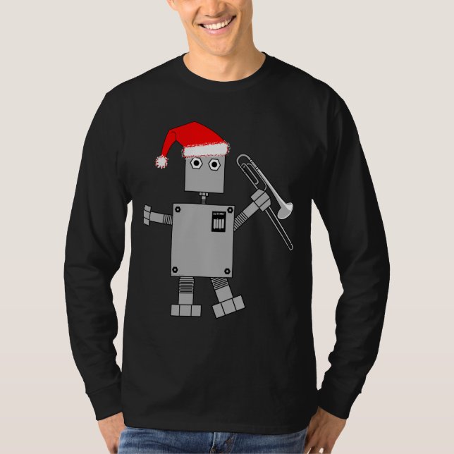 Camiseta Trombone Santa Hat Robot (Anverso)