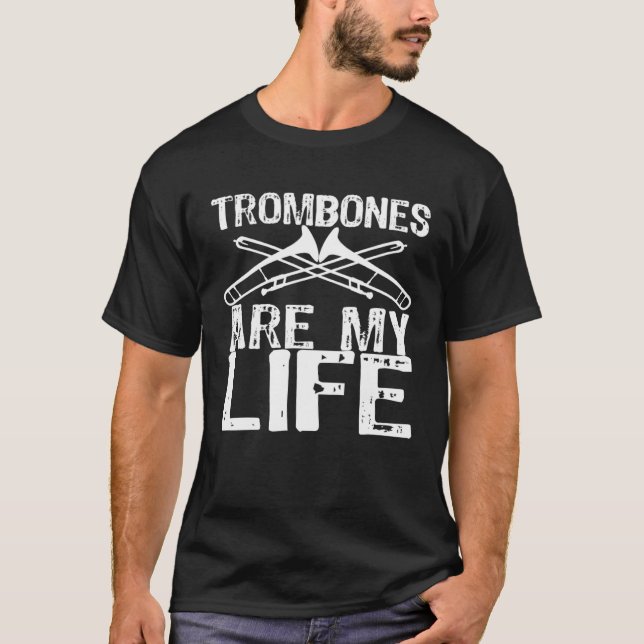 Camiseta Trombones: Mi vida Trombone Player (Anverso)