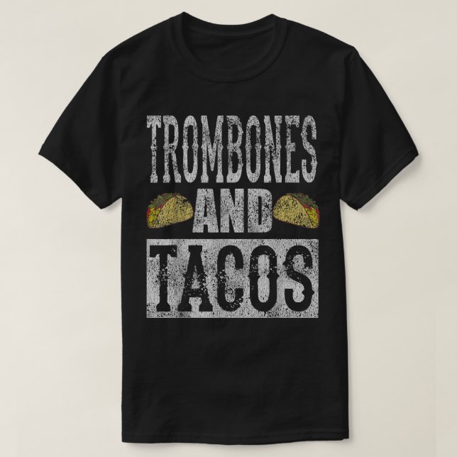 Camiseta Trombones y Tacos Banda Divertida de Tacos con Est (Diseño del anverso)