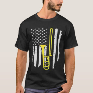 Camiseta Trombonista de ropa de bandera estadounidense marc