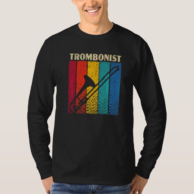 Camiseta Trombonista Retro Instrumento Musical Músico Tromb (Anverso)