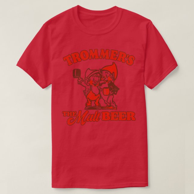 Camiseta Trommers Gnomes Retro Defunct Malt Beer (Diseño del anverso)