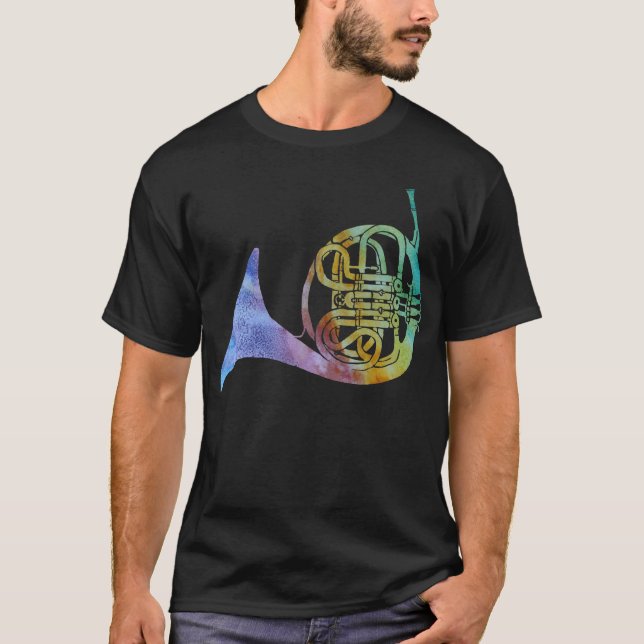 Camiseta Trompa del lavado del arco iris (Anverso)