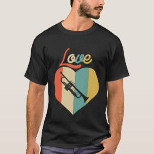 Camiseta Trompeta de amor retro vintage