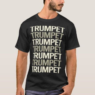 Camiseta Trompeta de Texto Blanco