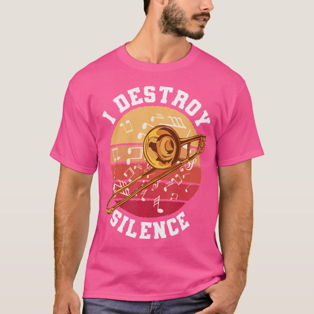 Camiseta Trompeta. Destruyo el silencio. En Mi Cabeza Piens (Anverso)