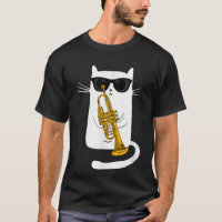 Trompeta que juega al gato de jazz - Hipster Kitty