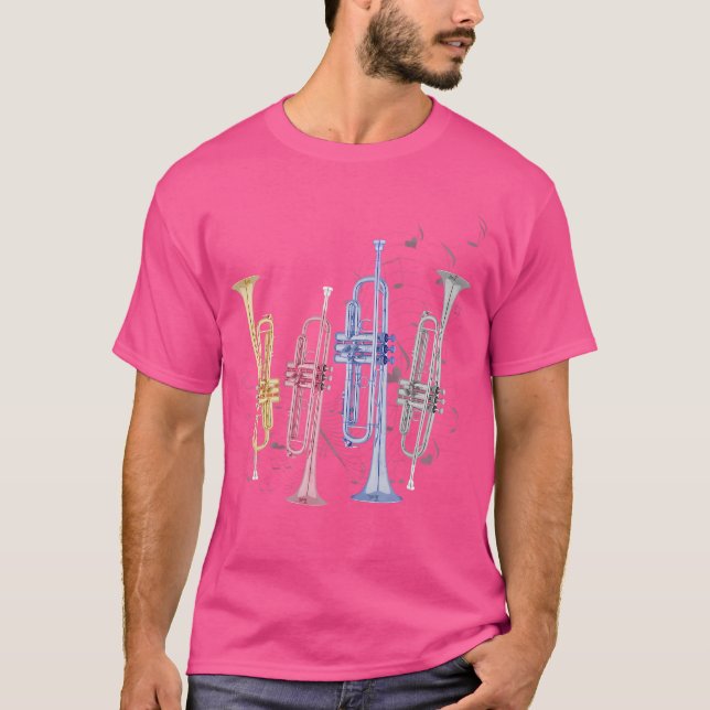 Camiseta Trompeta retro Tiras Trompetas Niños Trumpet Chica (Anverso)