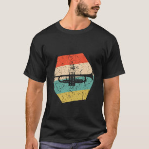 Camiseta Trompeta Trompetista De Hexágono Estrés Retro
