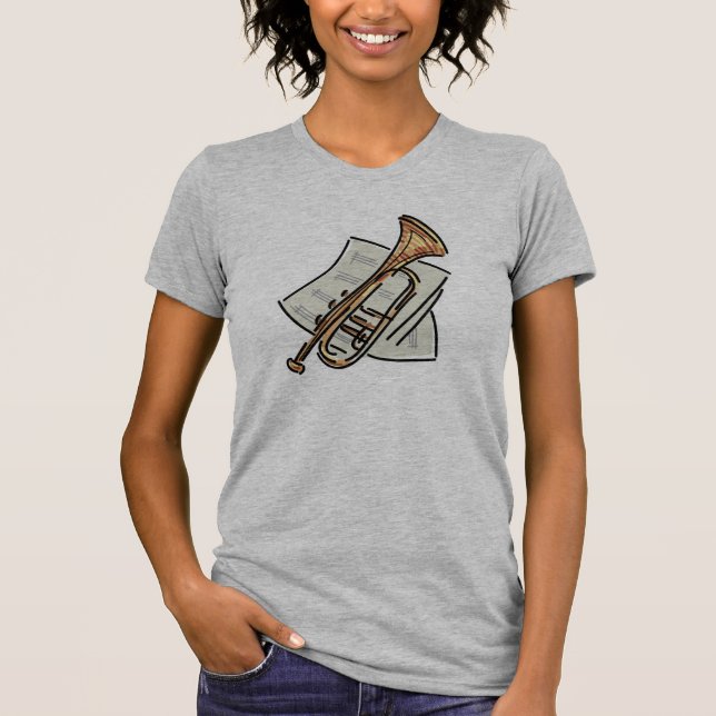 Camiseta trompeta y partitura (Anverso)