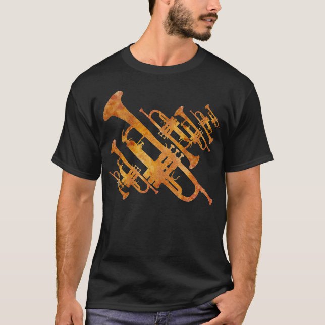 Camiseta Trompetas del resplandor de oro (Anverso)