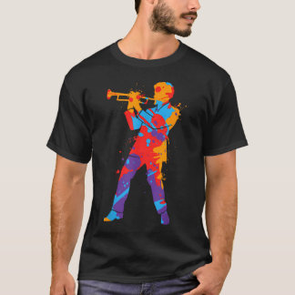 Camiseta Trompetista Hombres Coloridos Chicos