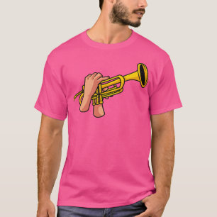 Camiseta Trompetista Músico de Mano Jazz Música Banda de Ma